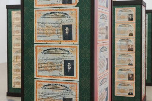 Close up of Chinese Immigration Certificates 