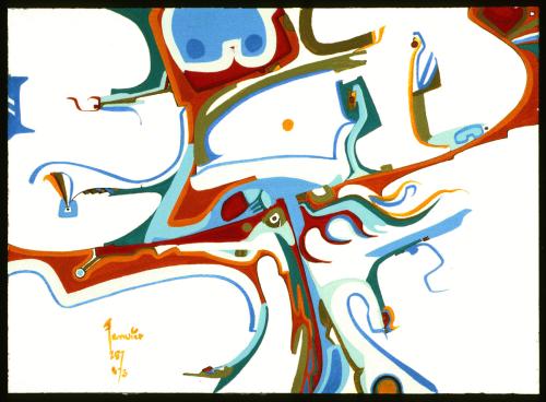 An image of Alex Janvier's painting Untitled (1973)